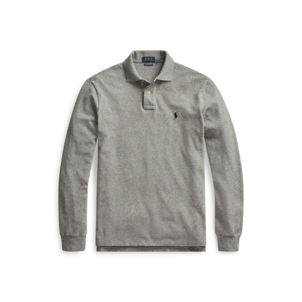 Mesh Long-Sleeve Polo Shirt